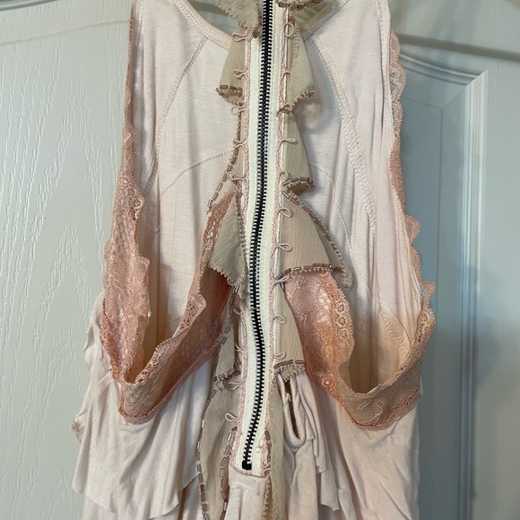 Free People tiered tank with beads and zipper - Picture 2 of 4